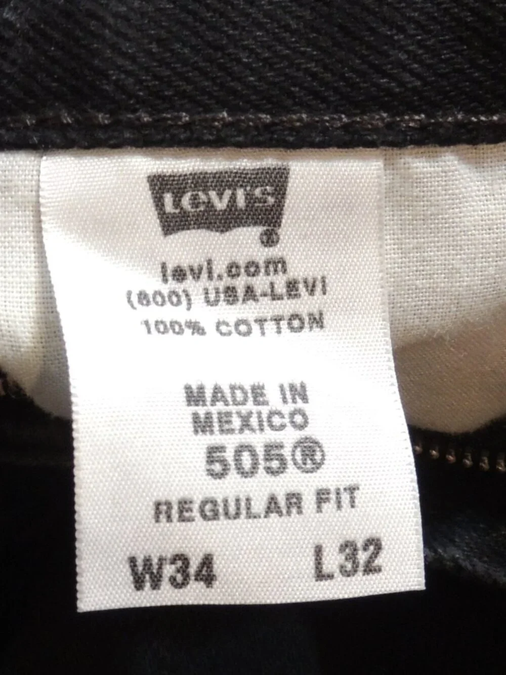 Levi 505 Jeans Y2K Men 34x32 Black Pockets Outdoor Travel Vintage Denim Jeans